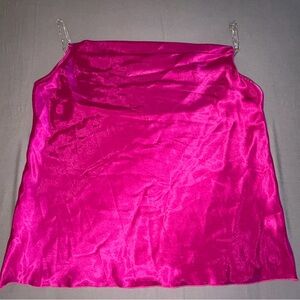 Women's Satin Camisole Tank Top - Hot Pink